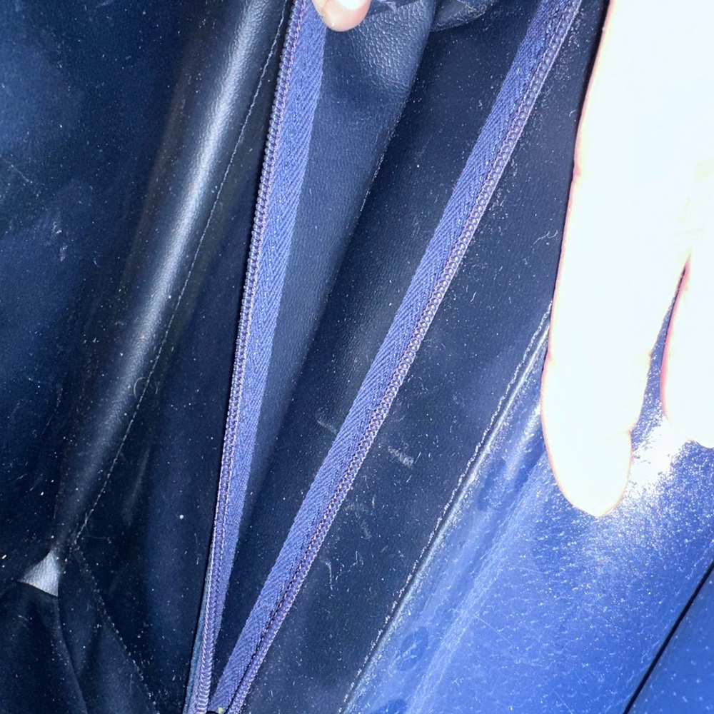 Vintage Python Dark Blue Chain Strap Shoulder Bag - image 7